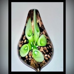 Handmade blown glass pendant